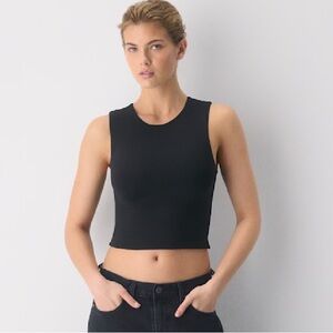 Babaton Black Sleeveless Crop Top